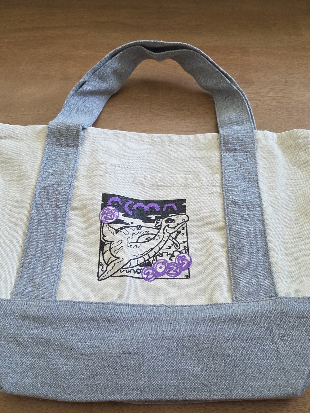 Nor Cal 2025 Dragon Surfboard Canvas Tote Bag Gray Natural Reusable Bag